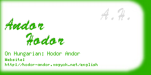 andor hodor business card